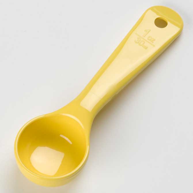 Choice 1 oz. Yellow Solid Portion Spoon