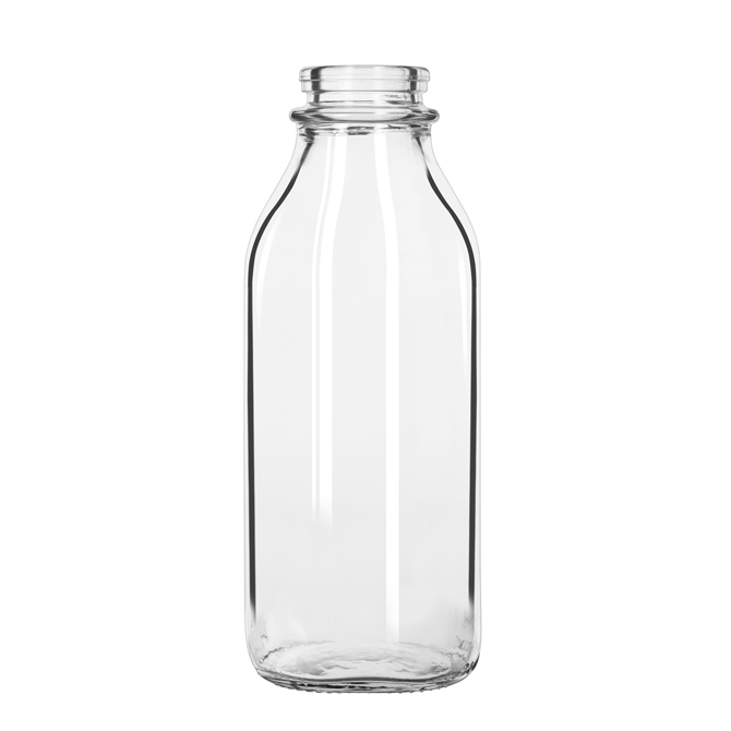 Logo 1/2 Liter Glass Milk Bottle